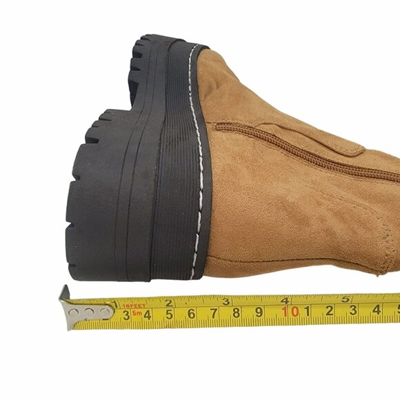 ❤️Marc Fisher LTD Over the Knee Faux Suede Boots Lug Sole Platform Western 8.5 - Picture 6 of 13